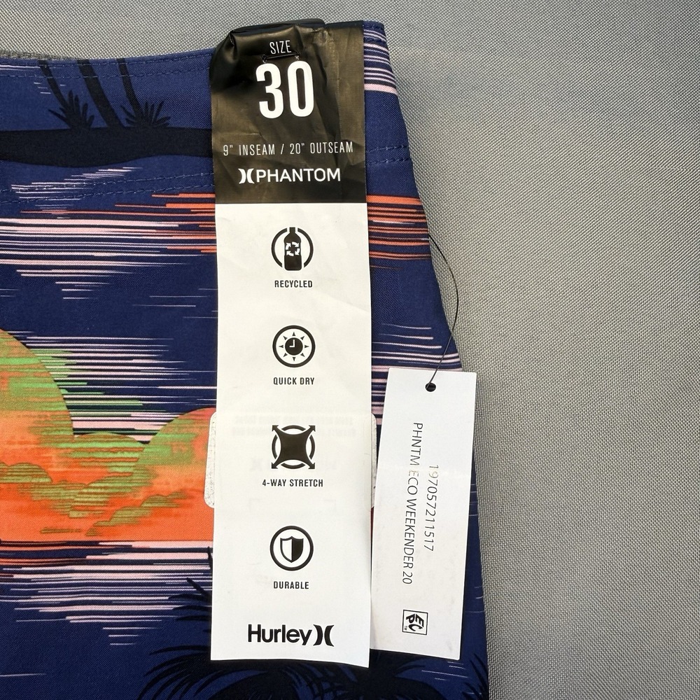 Hurley Phantom Weekender Board Shorts NWT Mens 30 Blue 8.5" inseam Beach - Picture 5 of 14